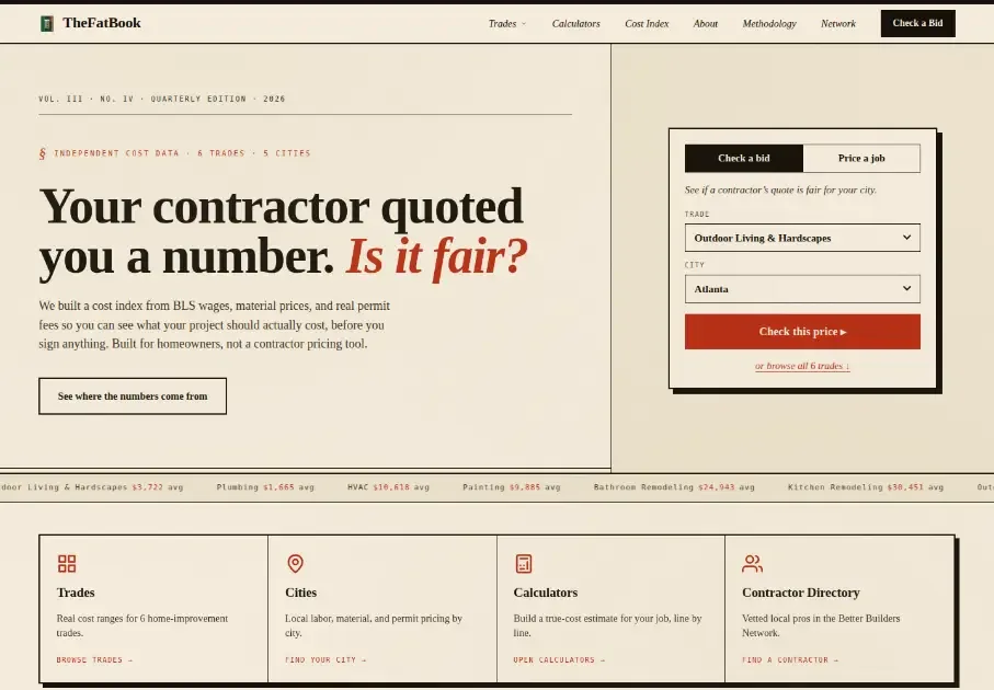 TheFatBook interface screenshot