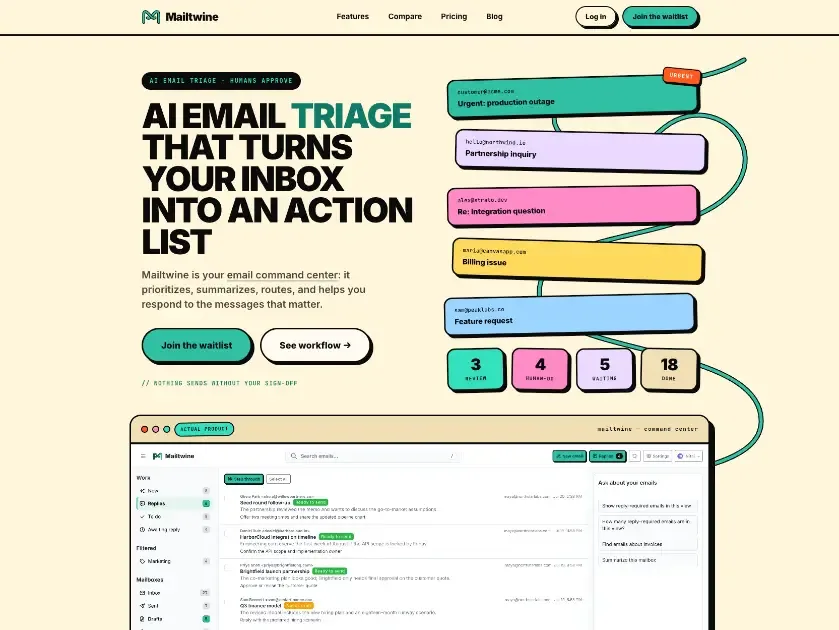 Mailtwine interface screenshot