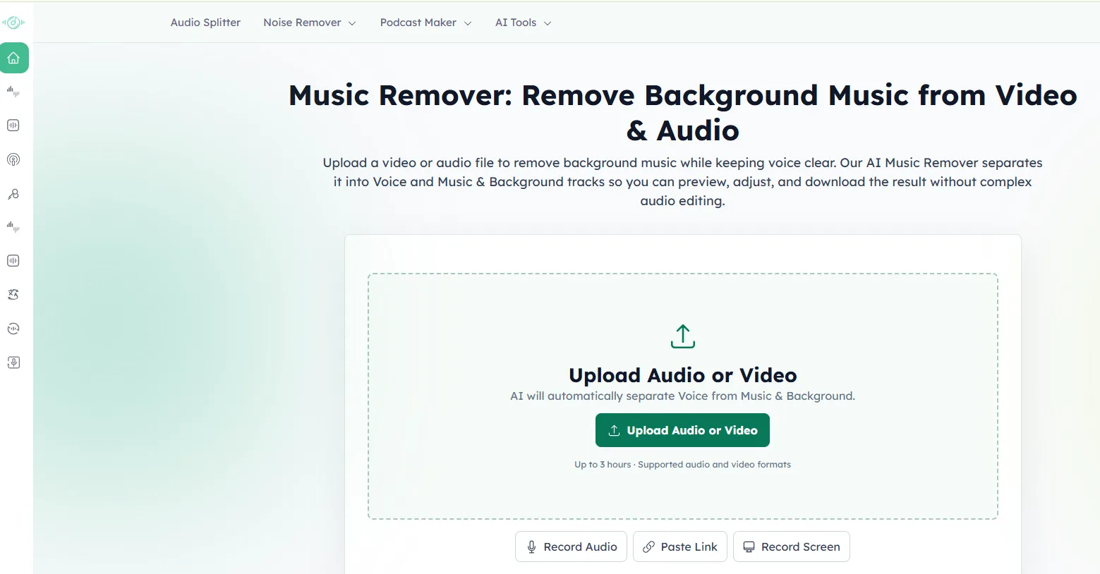 Music Remover interface screenshot