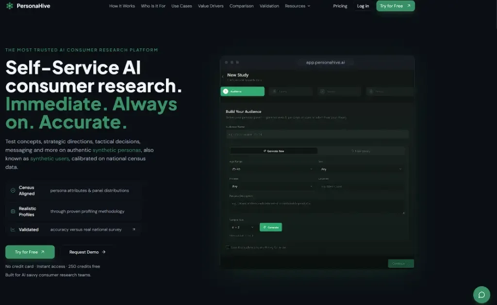 PersonaHive interface screenshot