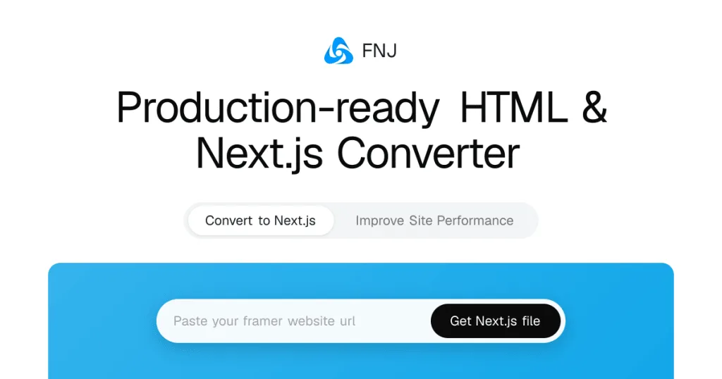 Framer to Next.js Converter interface screenshot