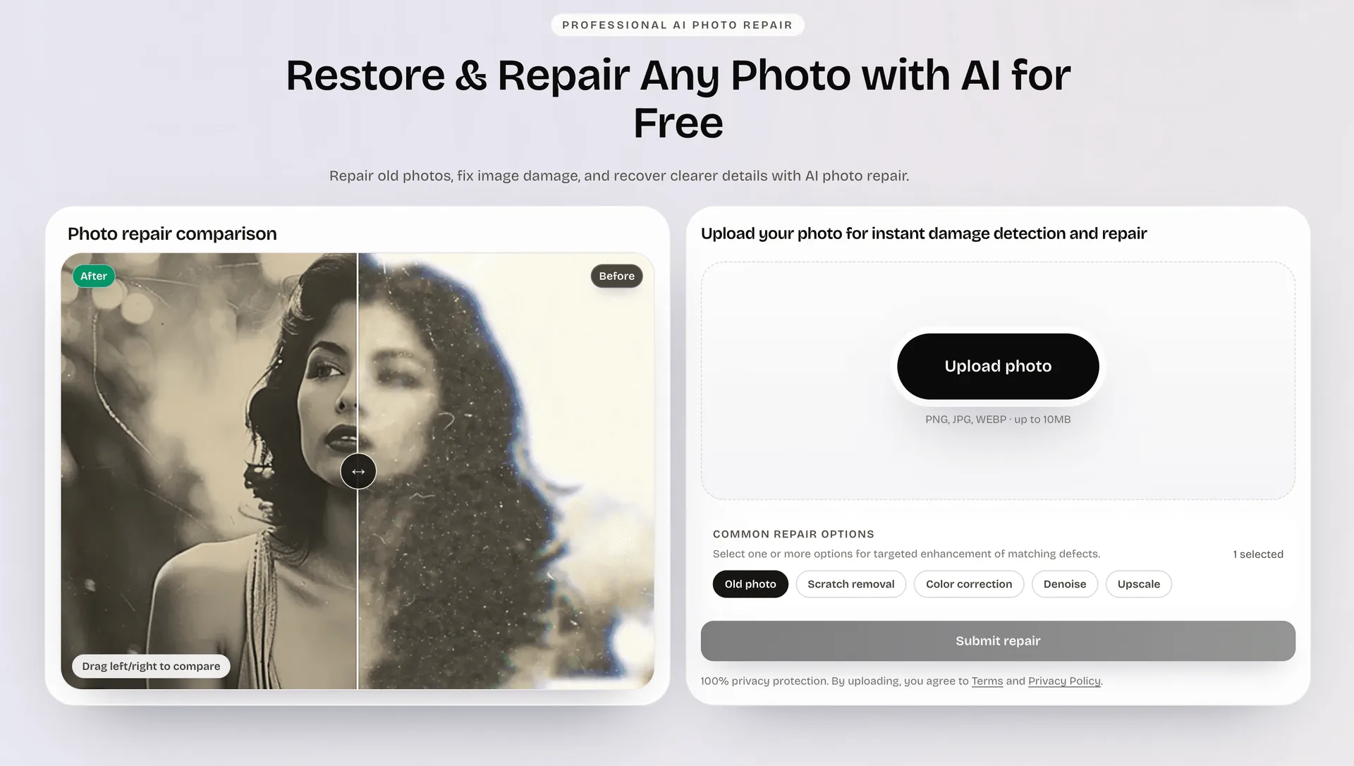 Photo Repair interface screenshot