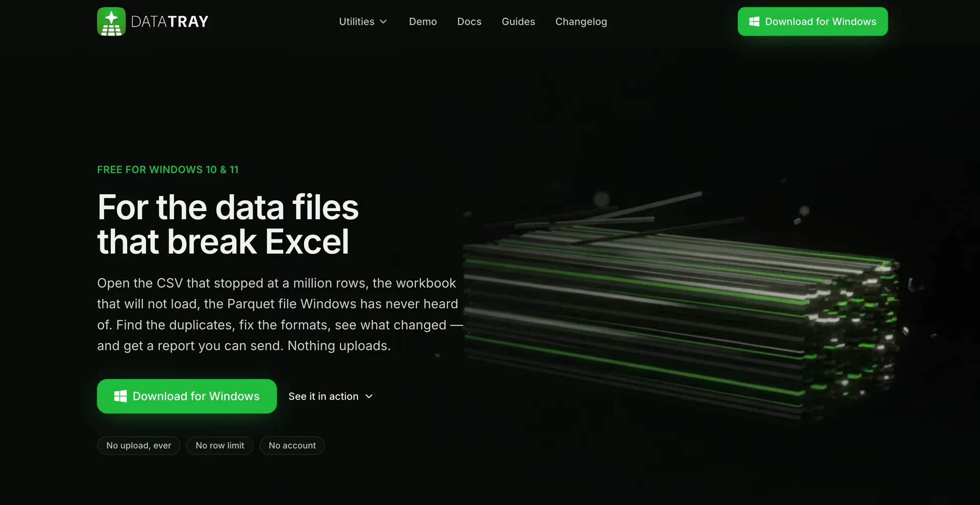 DataTray interface screenshot