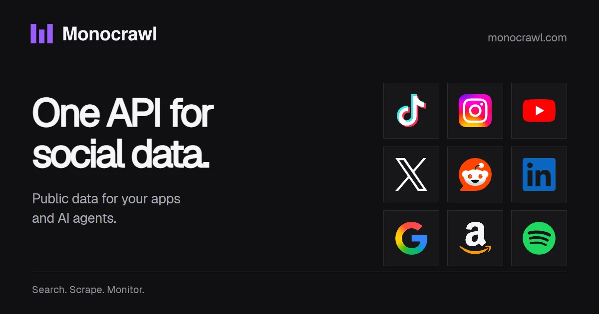 Monocrawl interface screenshot