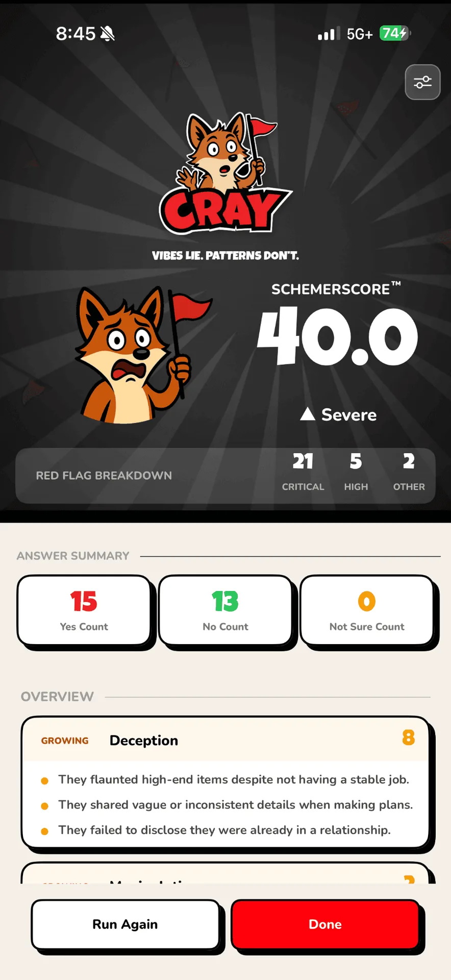 Cray interface screenshot