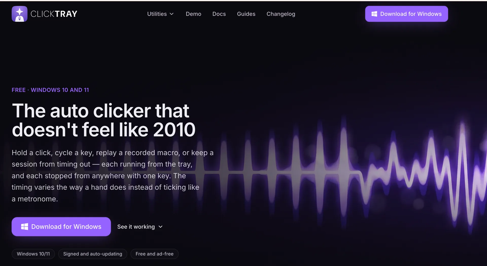 ClickTray interface screenshot