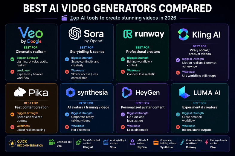 Best AI Video Generators Compared