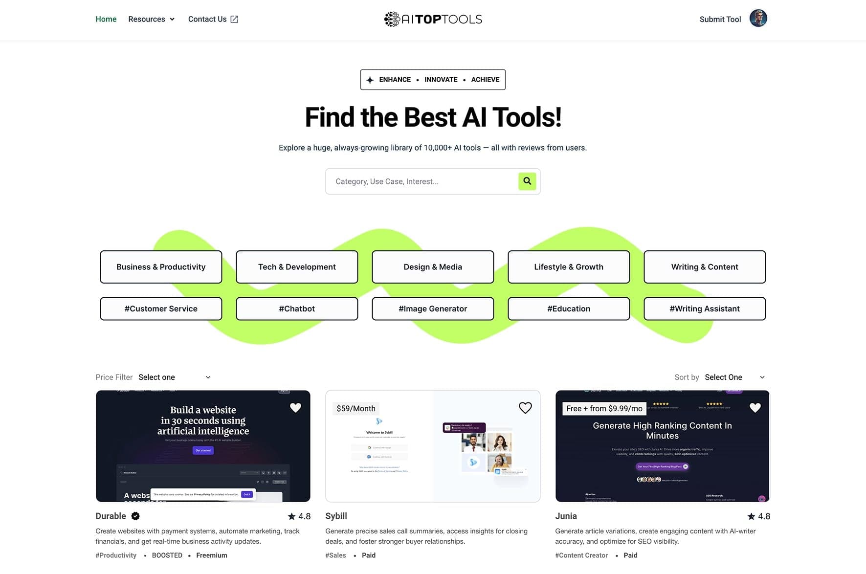 AI Top Tools website preview