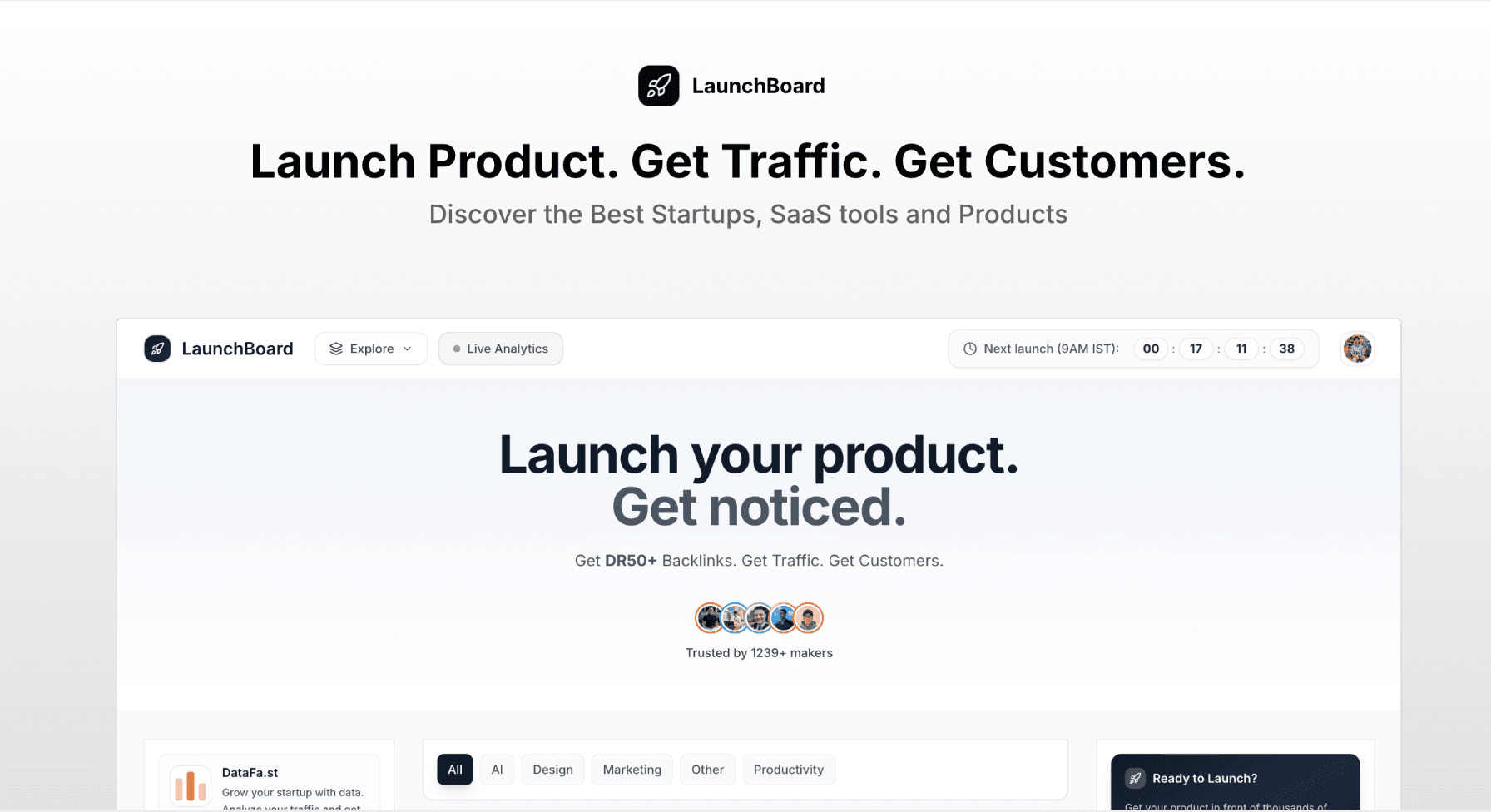 LaunchBoard website preview
