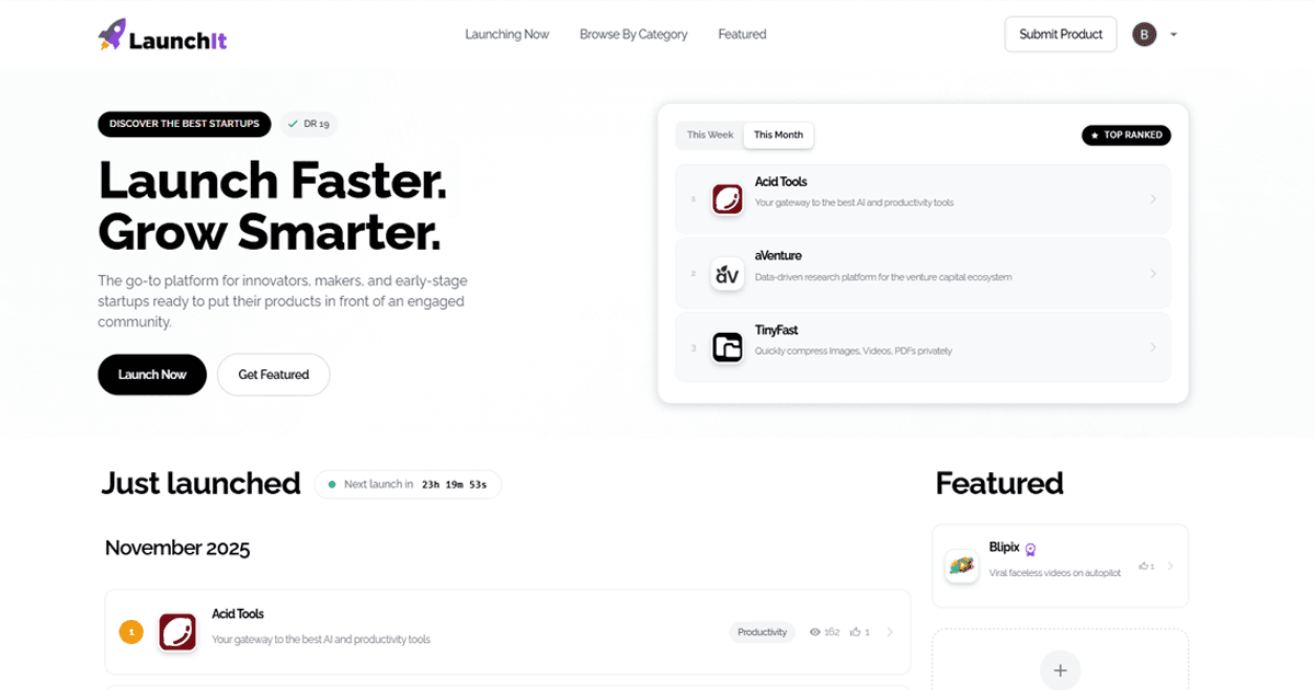 LaunchIt website preview