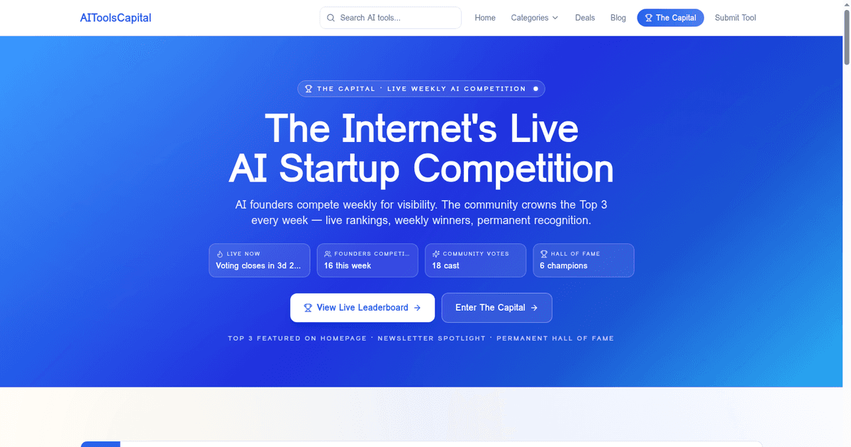 AI Tools Capital website preview