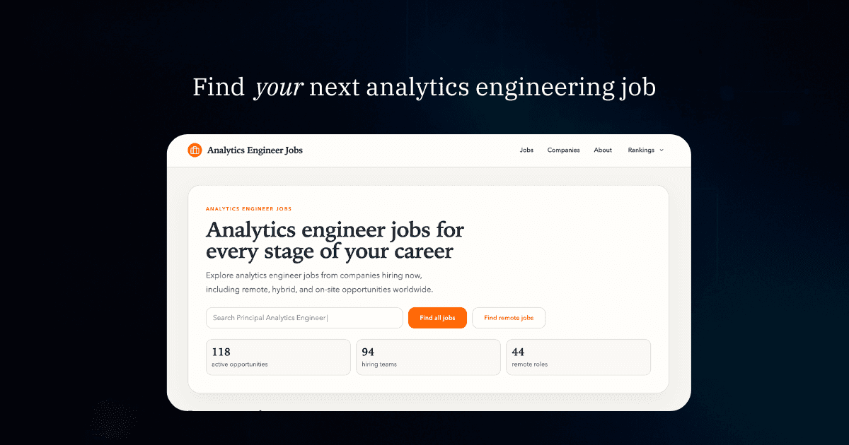 Analytics Engineer Jobs interface screenshot
