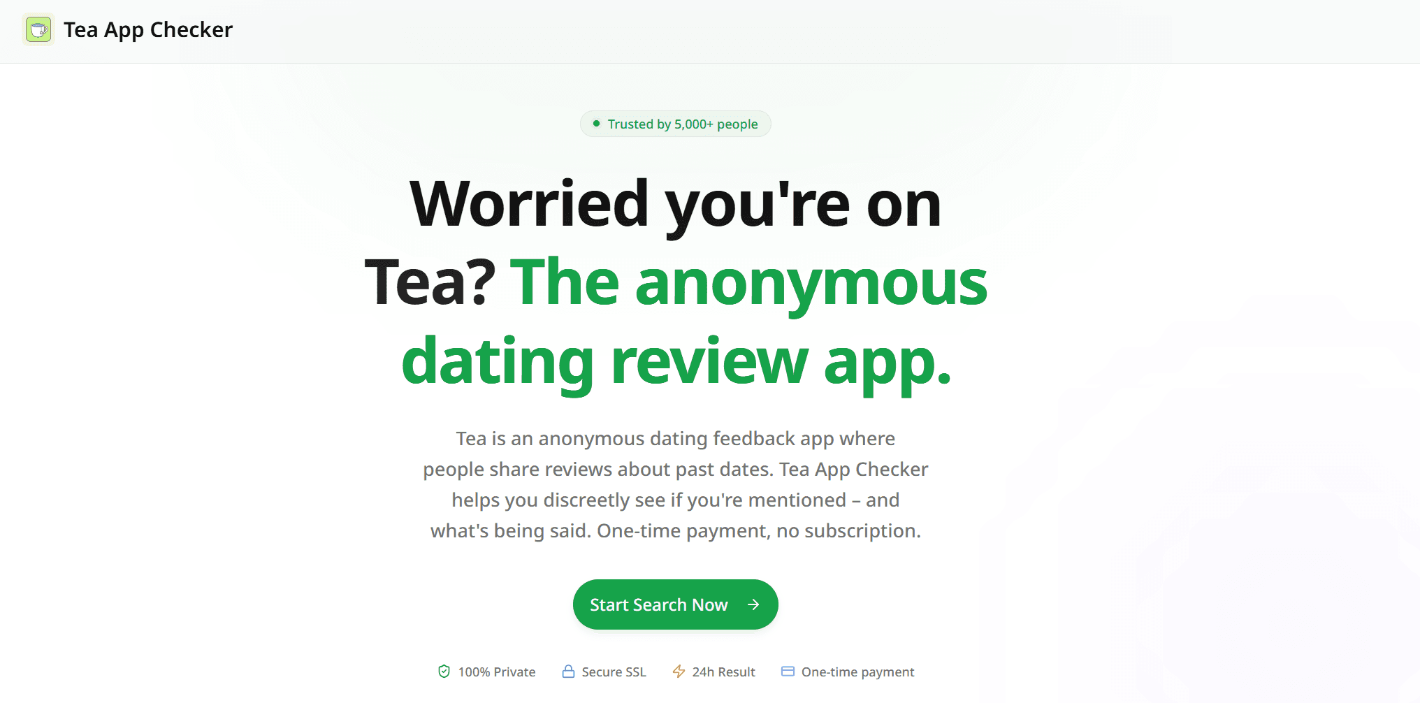 Tea App Checker interface screenshot