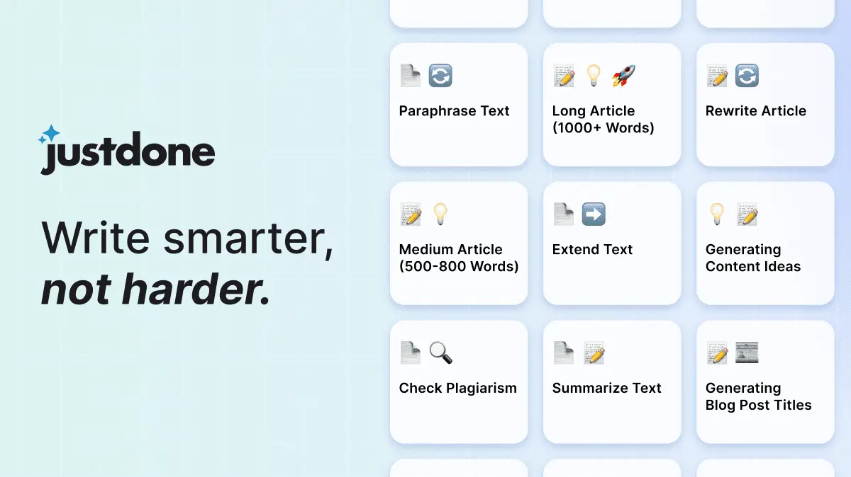JustDone AI interface screenshot