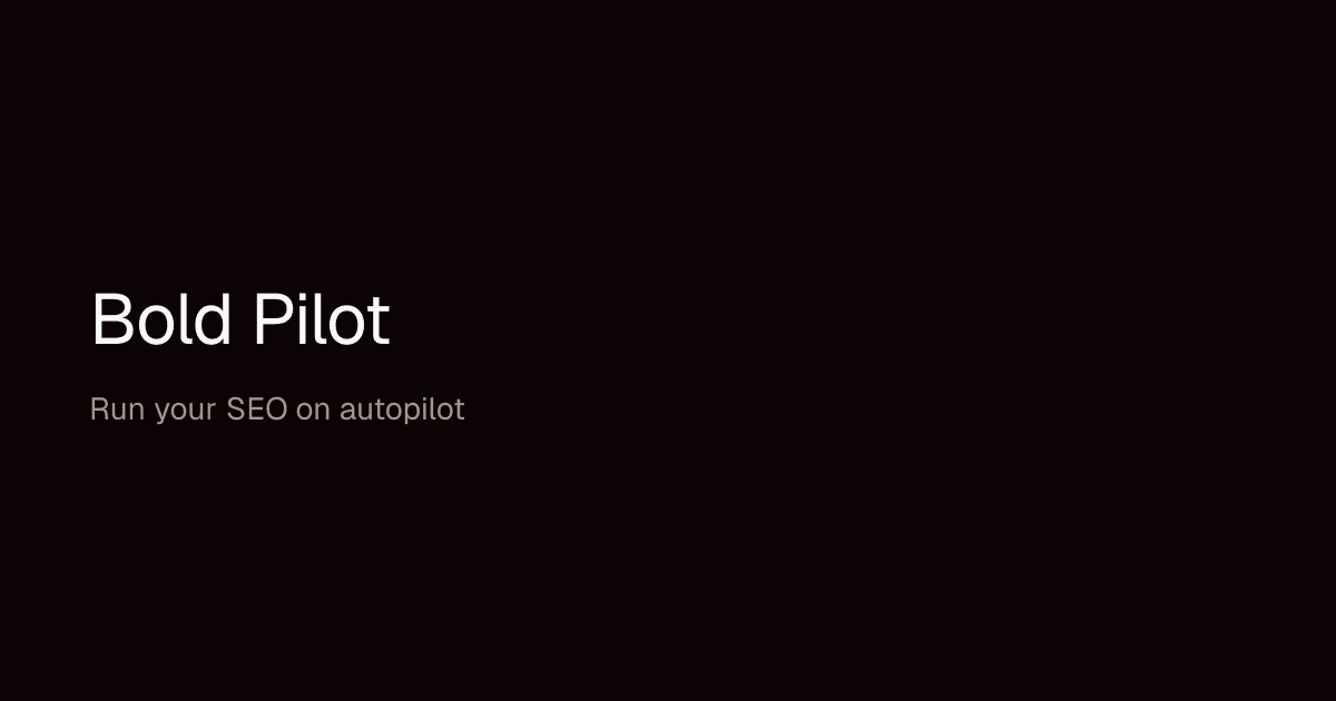 Bold Pilot interface screenshot