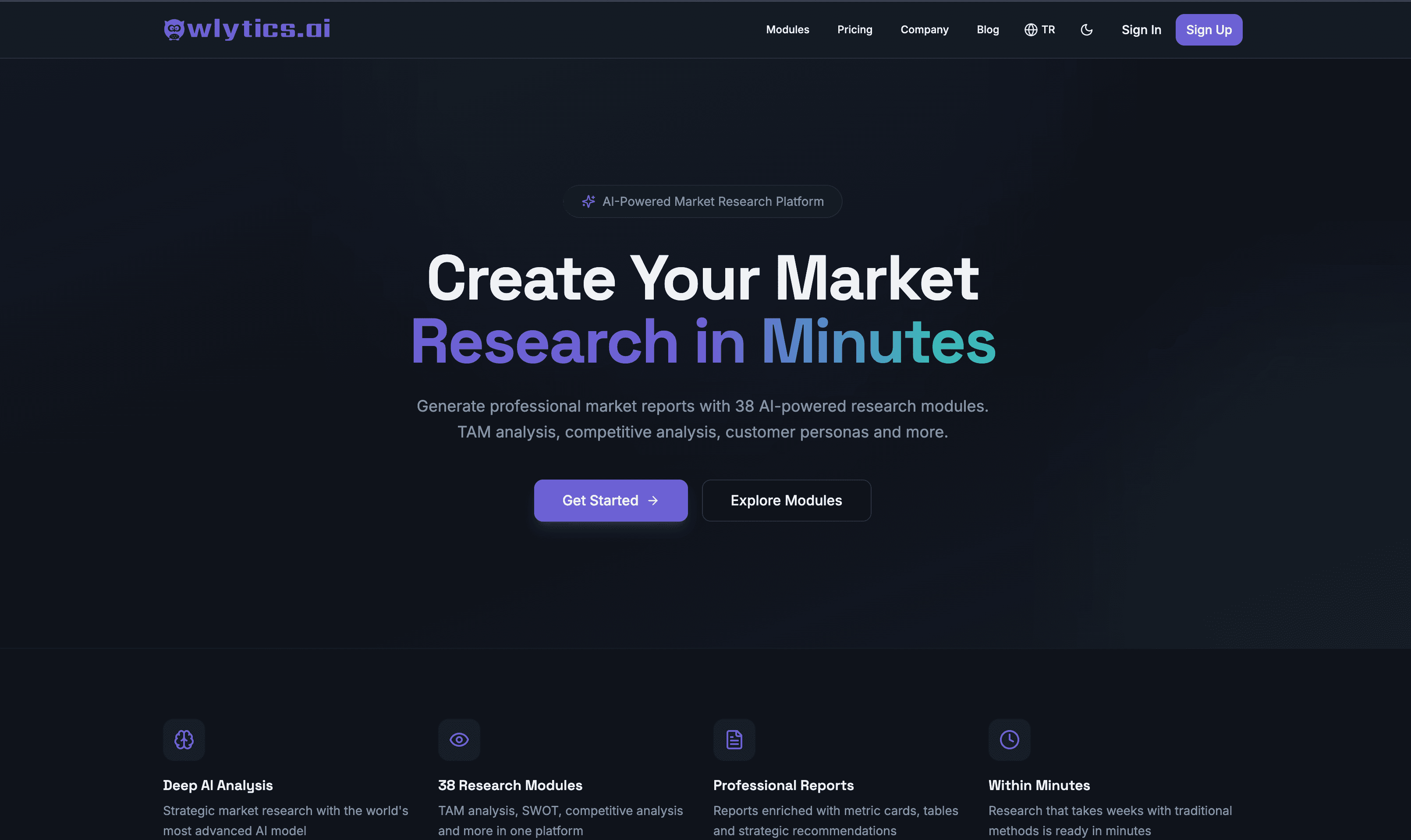 Owlytics.ai interface screenshot