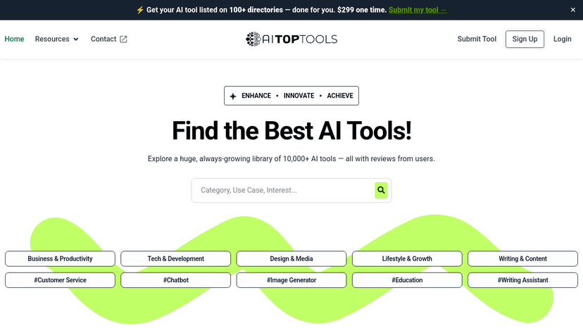 AITopTools homepage screenshot