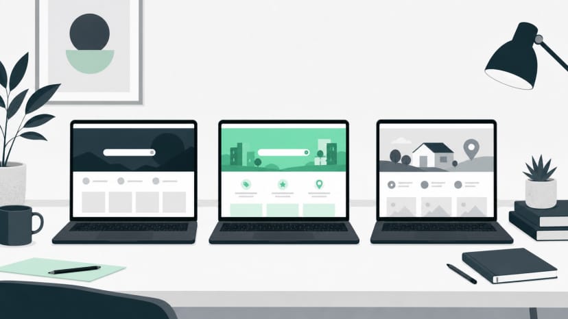 Comparison of different directory types and designs representing general, niche, and local directory categories.