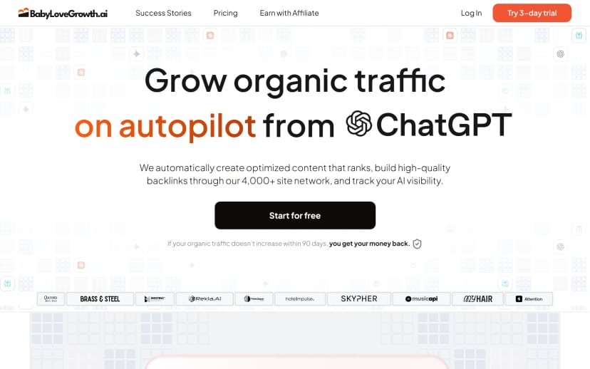 BabyLoveGrowth.ai homepage